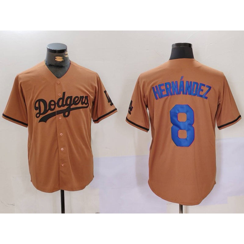 Los Angeles Dodgers #8 Kike Hernandez Olive JEROMEN Cool Base Limited Stitched Jersey