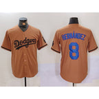 Los Angeles Dodgers #8 Kike Hernandez Olive JEROMEN Cool Base Limited Stitched Jersey