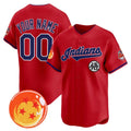 Custom Cleveland Indians x Dragon Ball Red JEROMEN Vapor Premier Limited Jersey - All Stitched