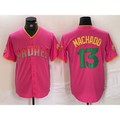 San Diego Padres #13 Manny Machado Pink JEROMEN Cool Base Stitched Jersey 2