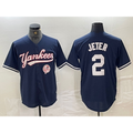 New York Yankees #2 Derek Jeter Navy JEROMEN With Patch Cool Base Stitched Jersey