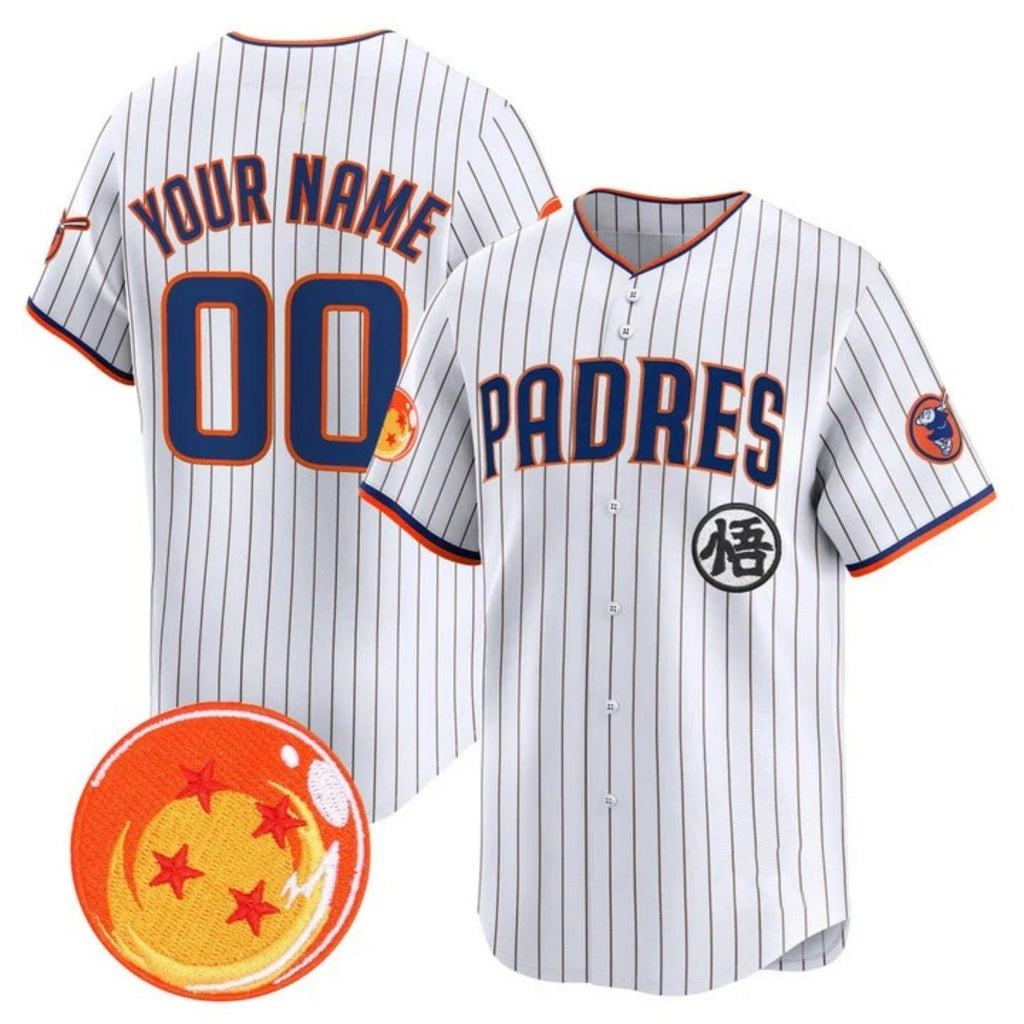 Custom San Diego Padres x Dragon Ball White JEROMEN Vapor Premier Limited Jersey - All Stitched