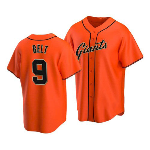 San Francisco Giants #9 Brandon Belt Alternate Orange JEROMEN Jersey