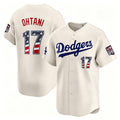 Los Angeles Dodgers #17 Shohei Ohtani Cream JEROMEN USA 250 Fourth of July Limited Stitched Jersey