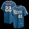 Milwaukee Brewers #22 Christian Yelich Mineral Blue JEROMEN 2026 City Connect Stadium Jersey