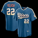 Milwaukee Brewers #22 Christian Yelich Mineral Blue JEROMEN 2026 City Connect Stadium Jersey