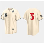 Texas Rangers #5 Corey Seager Cream JEROMEN 2023 World Series City Connect Stitched Jersey