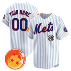 Custom New York Mets x Dragon Ball White JEROMEN Vapor Premier Limited Jersey - All Stitched