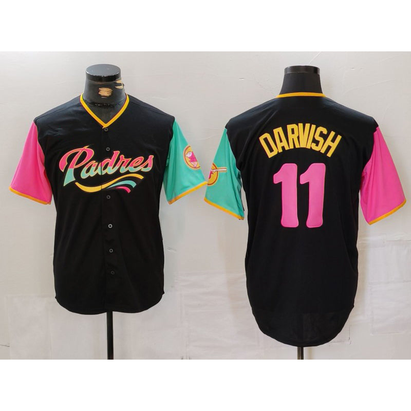 San Diego Padres #11 Yu Darvish Black JEROMEN Fashion Jersey
