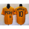 Pittsburgh Pirates #10 Bryan Reynolds Number Gold JEROMEN 2023 City Connect Stitched Jersey 2