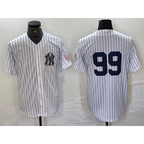 New York Yankees #99 Aaron Judge White JEROMEN With Patch 2024 Cool Base Stitched Jersey