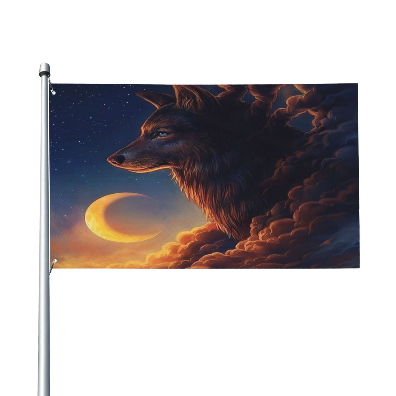 Keyword1 Moon Wolf Flag - Main Image