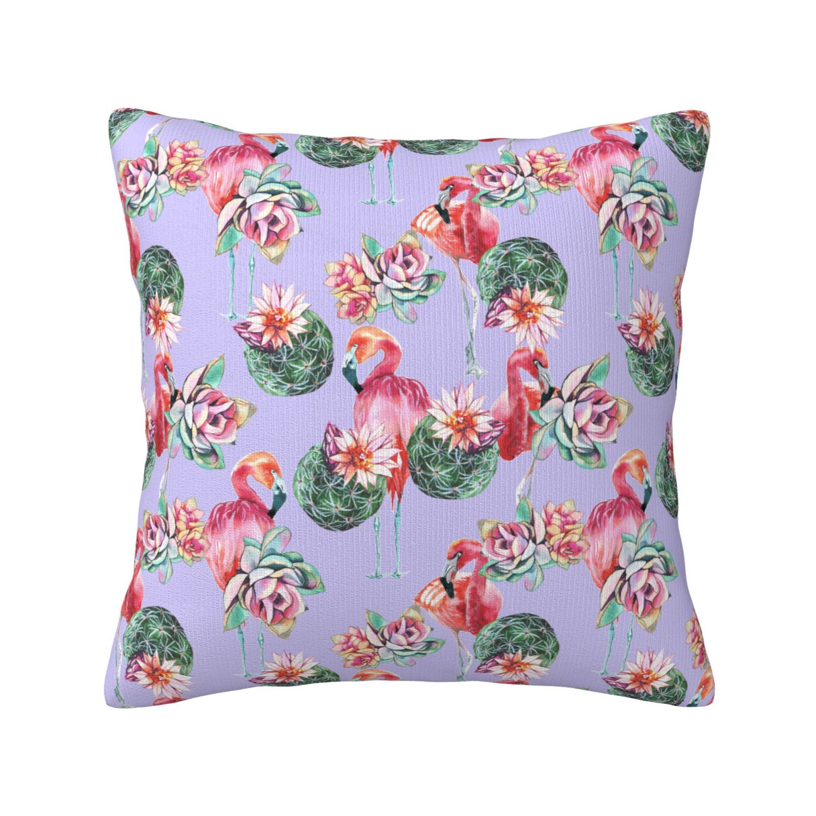 Keyword1 Flamingos And Succulents Pillow 18x18in - Main Image