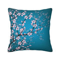 Keyword1 Floral Teal Sakura Plum Blossom Pillow 18x18in - Main Image
