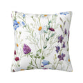 Keyword3 Floral Colorful Flowers And Green Leaves Pillow 18x18in - Main Image