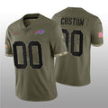Custom B.Bills ACTIVE PLAYER 2022 Olive JEROMEN Salute To Service Limited Stitched Jersey