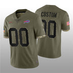 Custom B.Bills ACTIVE PLAYER 2022 Olive JEROMEN Salute To Service Limited Stitched Jersey