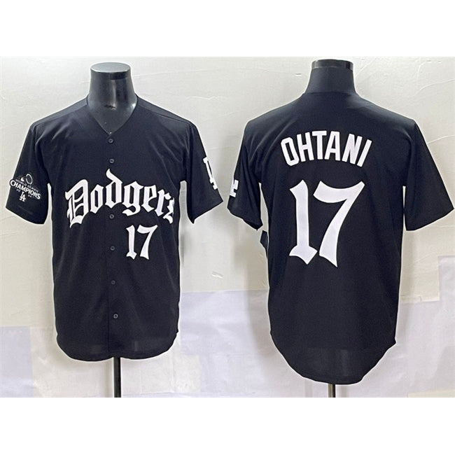 Los Angeles Dodgers #17 Shohei Ohtani Black JEROMEN 2025 LA Gothic Style With 2024 World Series Champions Patch Vapor Premier Limited Stitched Jersey
