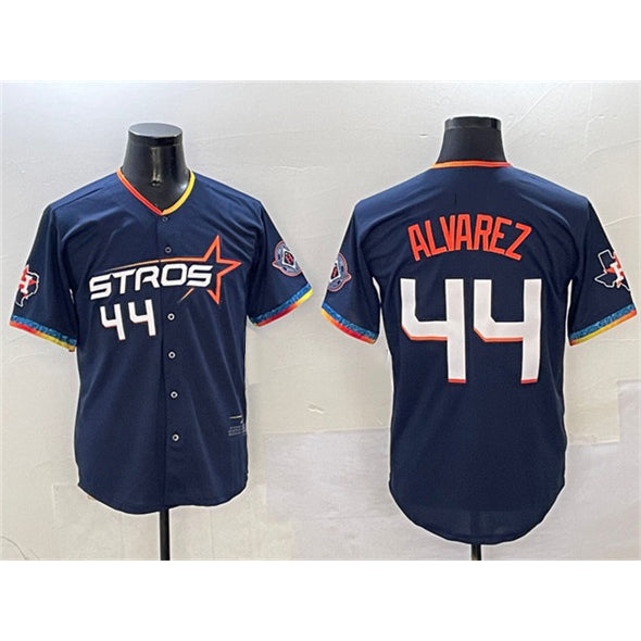 Houston Astros #44 Yordan Alvarez Navy JEROMEN 2025 City Connect With Texas Patch Limited Stitched Jersey