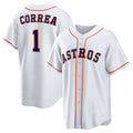 Houston Astros #1 Carlos Correa White JEROMEN Home Replica Jersey