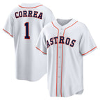 Houston Astros #1 Carlos Correa White JEROMEN Home Replica Jersey