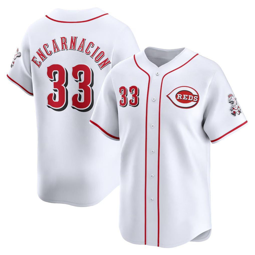 Cincinnati Reds #33 Christian Encarnacion-Strand White JEROMEN Home Limited Player Jersey