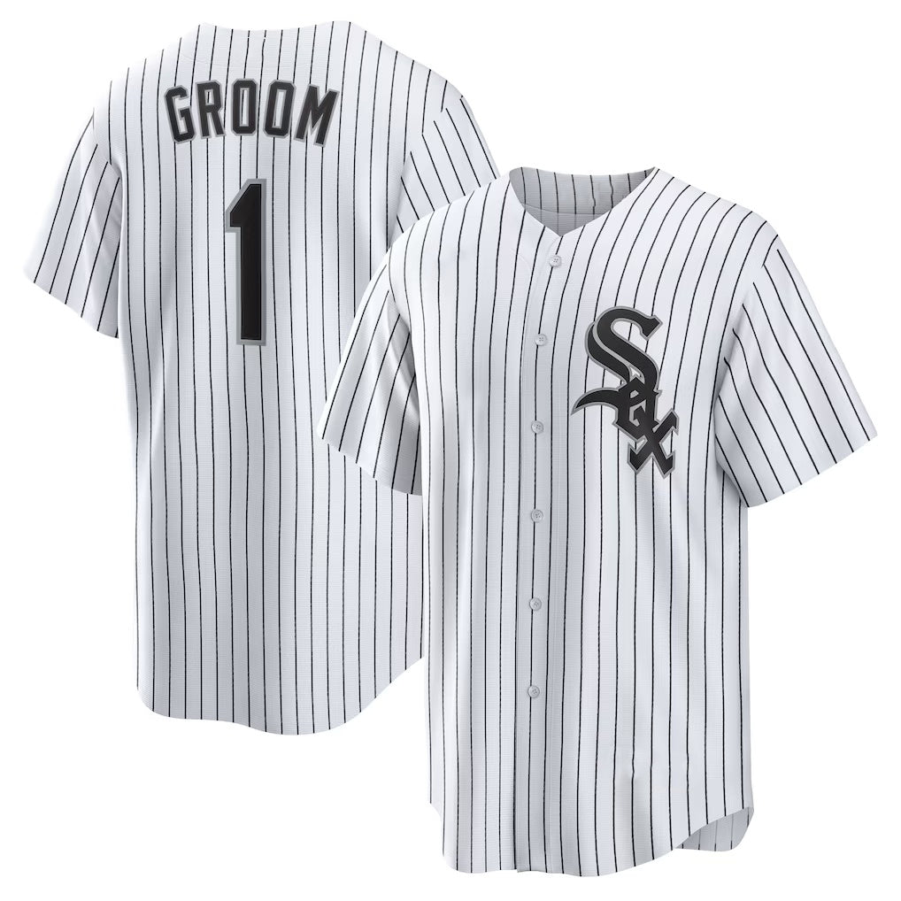 Chicago White Sox White JEROMEN #1 Groom Home Replica Jersey