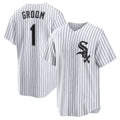 Chicago White Sox White JEROMEN #1 Groom Home Replica Jersey