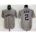 New York Yankees #2 Derek Jeter Gray JEROMEN Cool Base Stitched Jersey