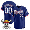 Custom Texas Rangers x One Piece Royal JEROMEN Vapor Premier Limited Jersey - Stitched