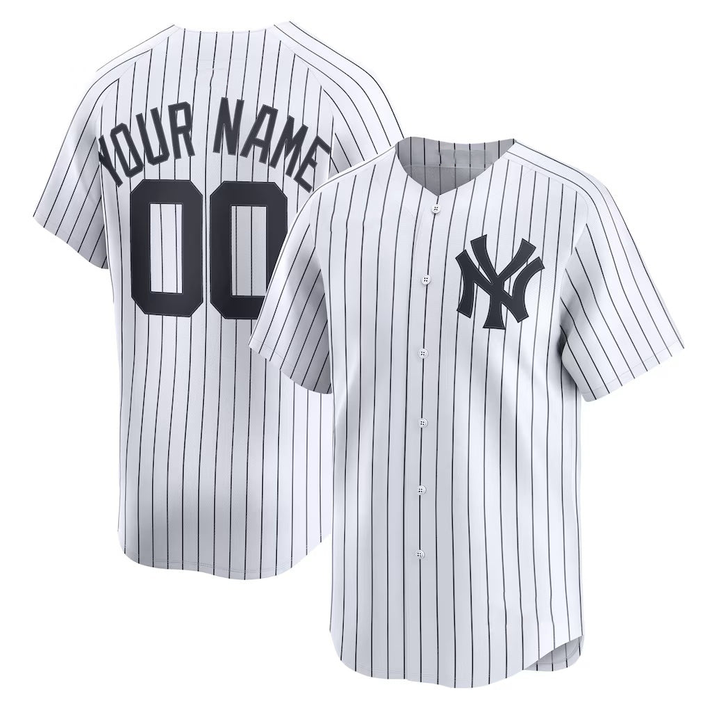 Custom New York Yankees White JEROMEN Home Limited Jersey