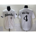 Milwaukee Brewers #4 Paul Molitor White JEROMEN 'Gothic 414 Shadows Edition' Vapor Premier Limited Stitched Jersey