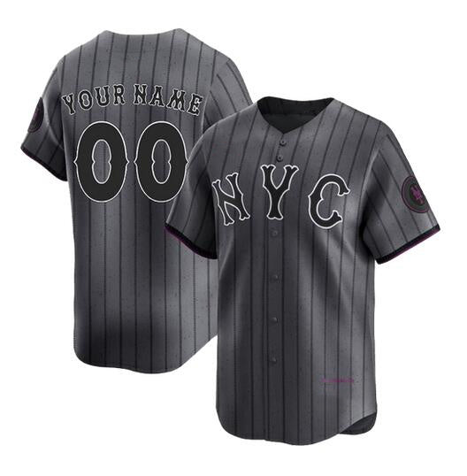 Custom New York Mets Graphite JEROMEN 2024 City Connect Limited Stitched Jersey