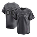 Custom New York Mets Graphite JEROMEN 2024 City Connect Limited Stitched Jersey