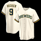 Milwaukee Brewers #9 Bob Uecker Cream JEROMEN Home Retired Player Replica Jersey