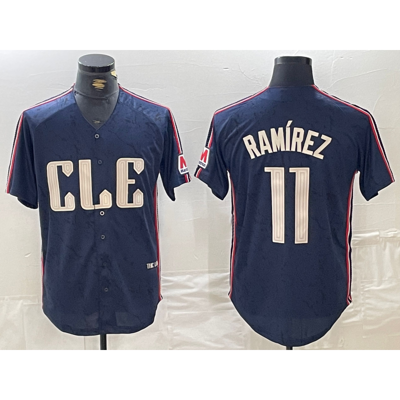 Cleveland Guardians #11 Jose Ramirez Navy JEROMEN 2024 City Connect Limited Stitched Jersey