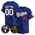 Custom Los Angeles Dodgers Vin Patch & Kobe Bryant Signature Vapor Premier Limited Jersey ¨C Royal JEROMEN
