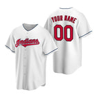 Custom Cleveland Indians White JEROMEN Stitched Cool Base Home Jersey