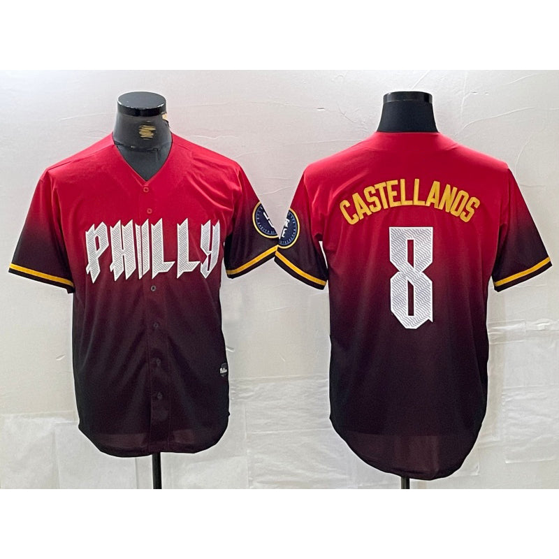 Philadelphia Phillies #8 Nick Castellanos Red JEROMEN 2024 City Cool Base Jersey