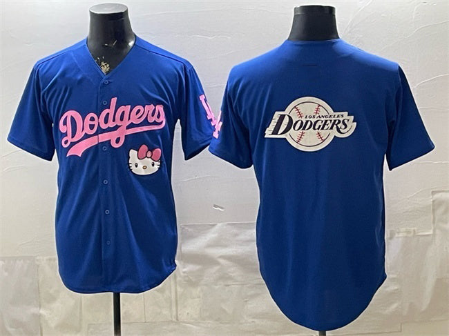 Los Angeles Dodgers Team Big Logo Royal JEROMEN Hello Kitty Night Stitched Jersey