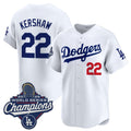 Los Angeles Dodgers #22 Clayton Kershaw White JEROMEN 2025 Champions Stitched Jersey