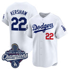 Los Angeles Dodgers #22 Clayton Kershaw White JEROMEN 2025 Champions Stitched Jersey
