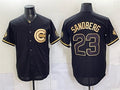 Chicago Cubs #23 Ryne Sandberg Black Gold JEROMEN 150th Anniversary Patch Stitched Jersey
