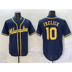 Milwaukee Brewers #10 Sal Frelick Navy JEROMEN Cool Base Stitched Jersey