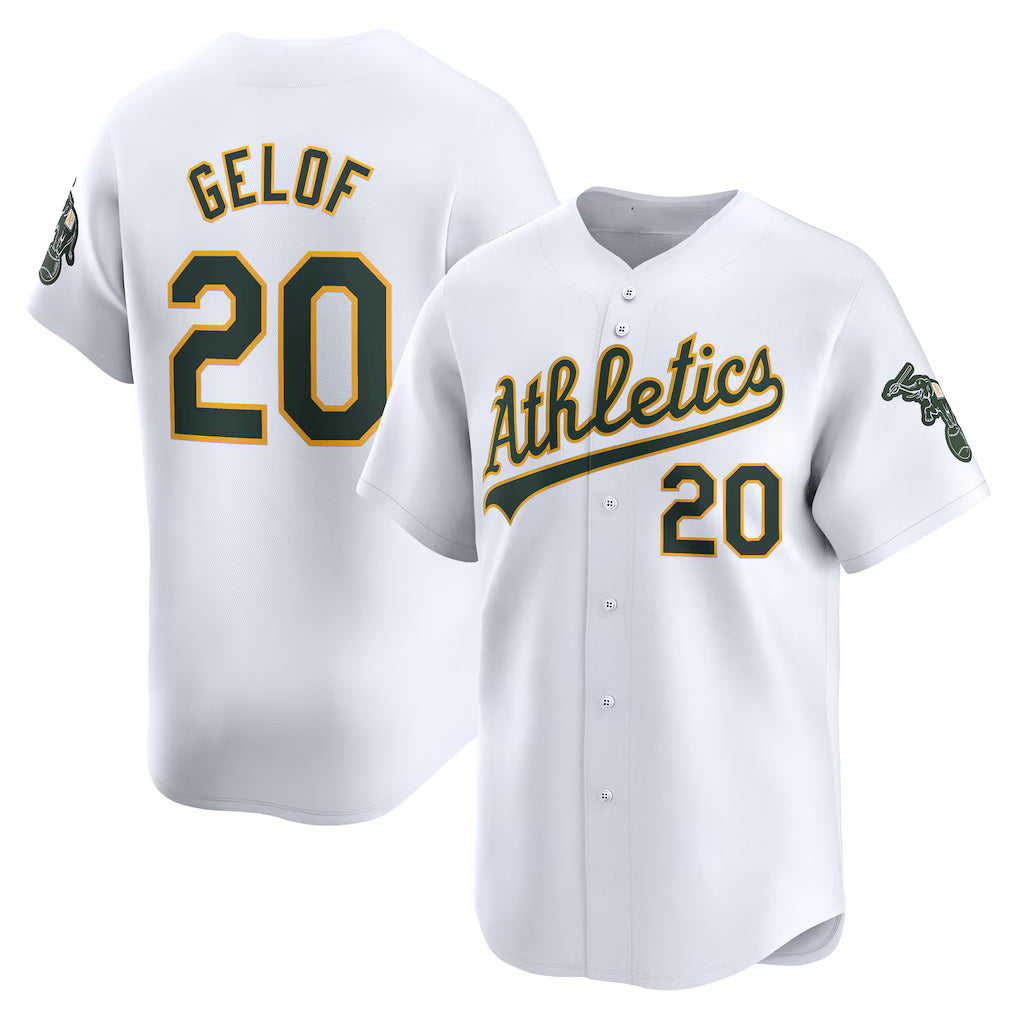 Oakland Athletics #20 Zack Gelof White JEROMEN Home Limited Player Jersey