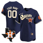 Custom Houston Astros Cactus Jack Style Vapor Premier Limited Jersey ¨C Navy JEROMEN