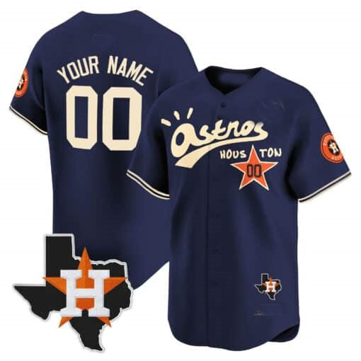 Custom Houston Astros Cactus Jack Style Vapor Premier Limited Jersey ¨C Navy JEROMEN