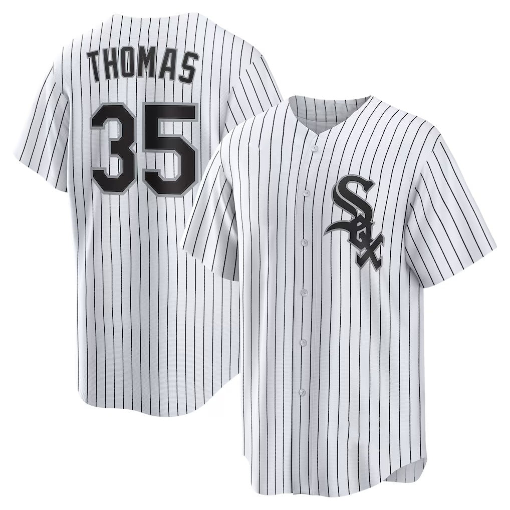 Chicago White Sox #35 Frank Thomas White JEROMEN Home Retired Player Replica Jersey