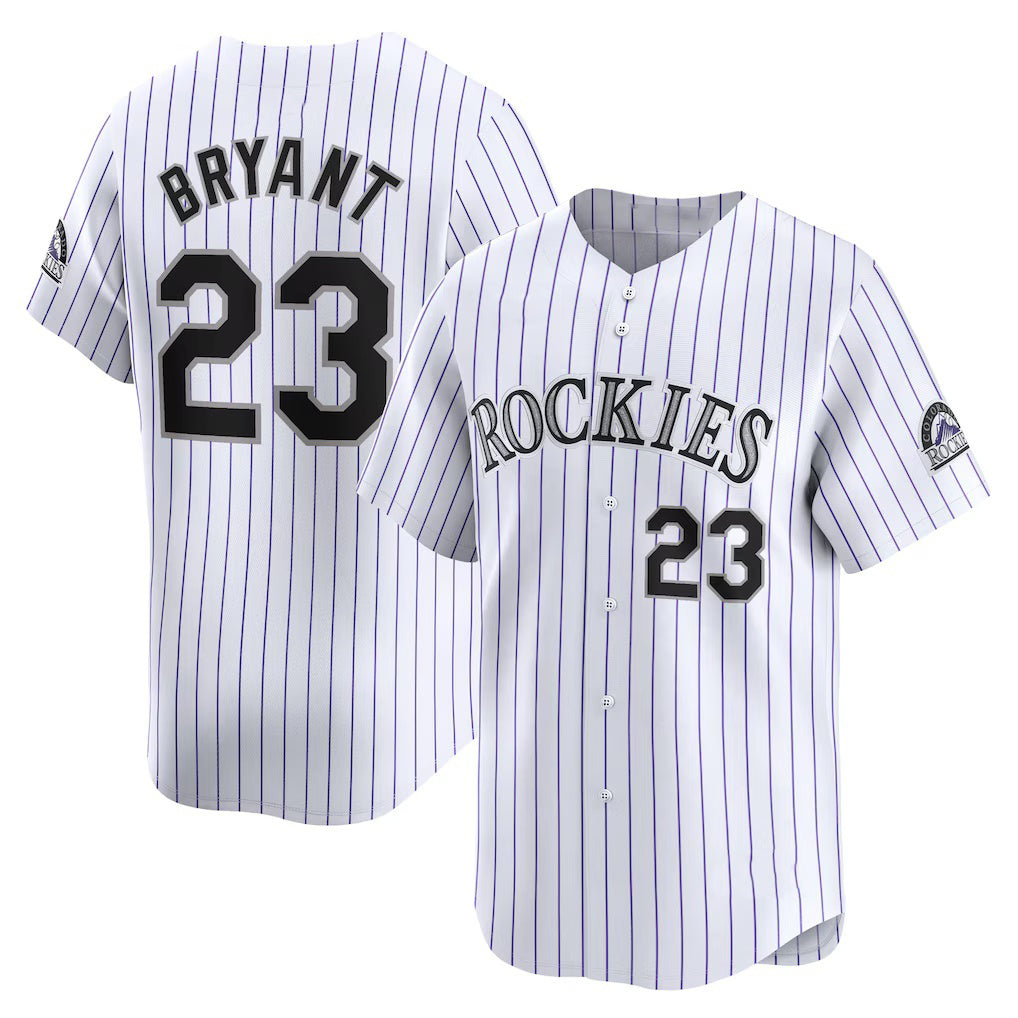 Colorado Rockies #23 Kris Bryant White-Purple JEROMEN Replica Player Jersey
