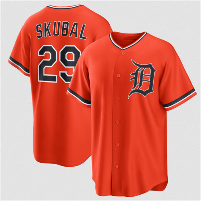 Detroit Tigers #29 Tarik Skubal Orange JEROMEN Alternate Stitched Jersey